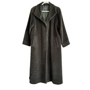 Cinzia Rocca Icons Green Llama Hair & Wool Long Coat